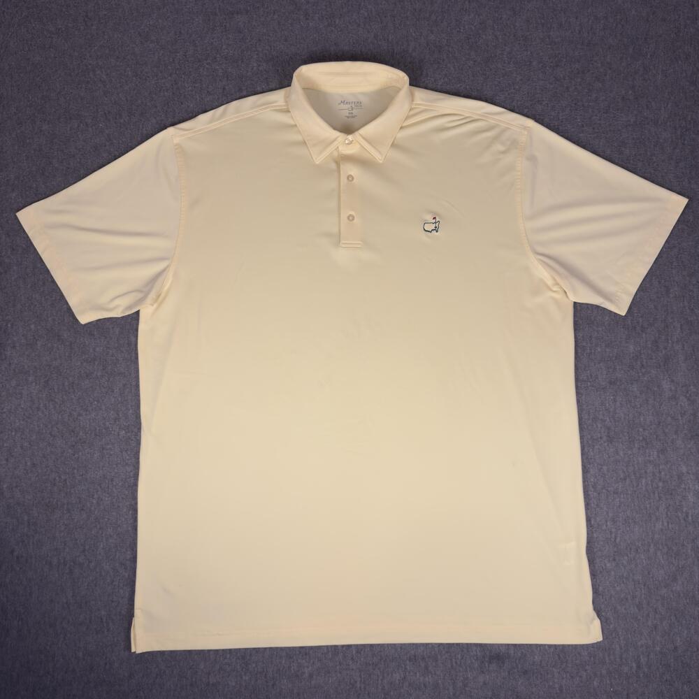 Masters Tech Polo Shirt Mens 2XL Yellow Golf Performance Stretch Jersey Knit